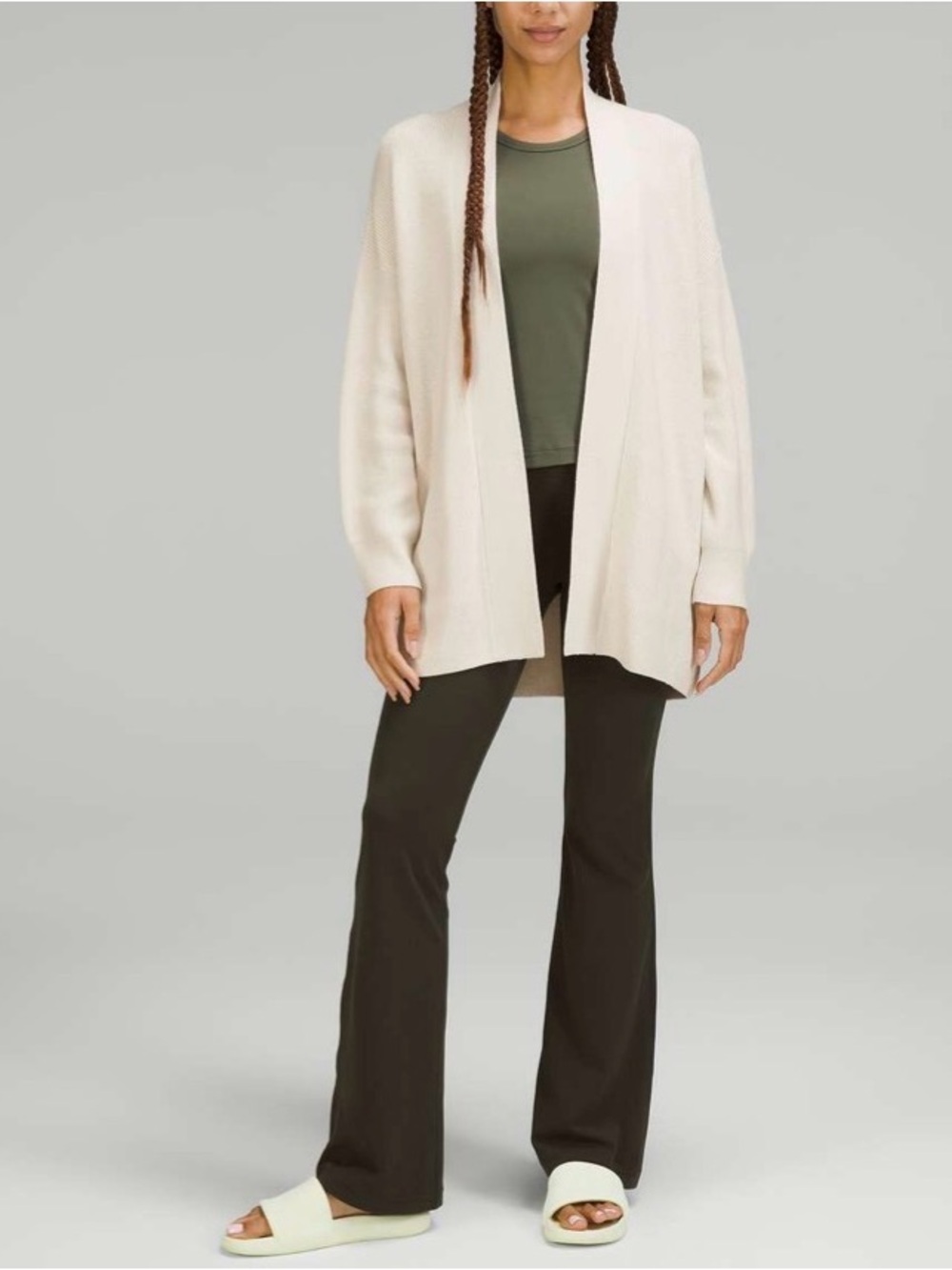 Lululemon Merino Wool-Blend Ribbed Long Wrap Sweater size 12